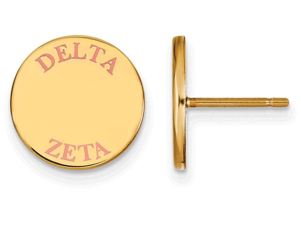 Logoart Sterling Silver Gp Delta Zeta Enameled Post Earrings