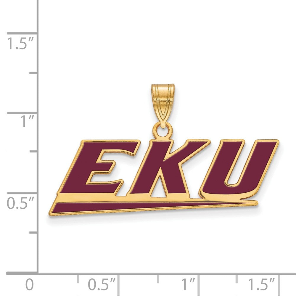 Logoart Sterling Silver Gp Eastern Kentucky U Large Enamel Pendant