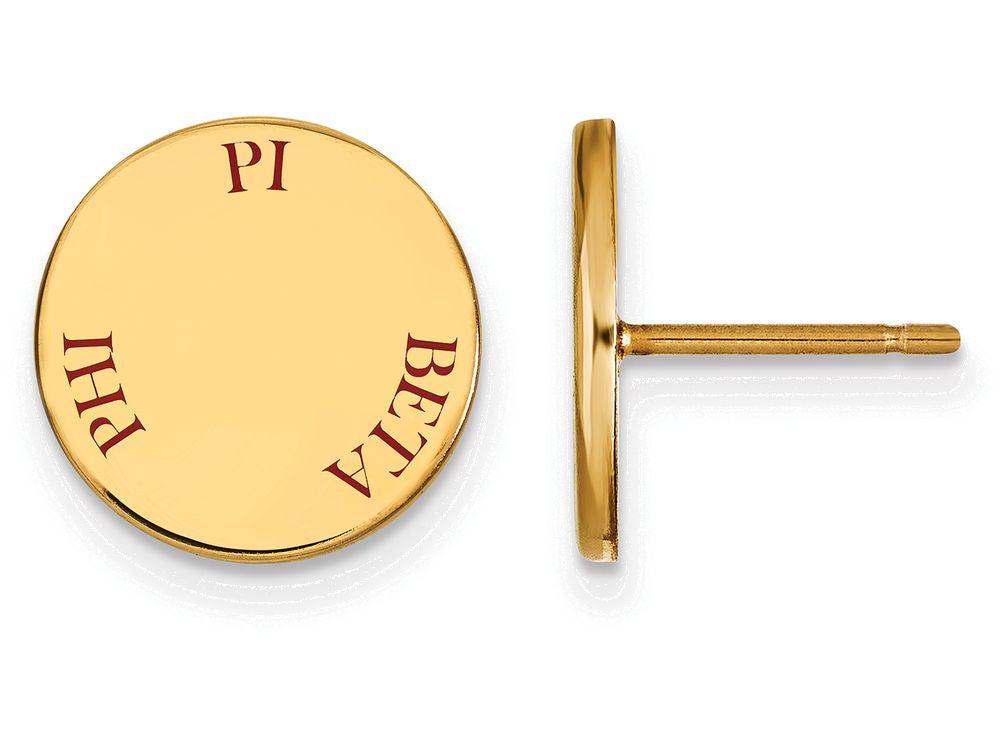 Logoart Sterling Silver Gp Pi Beta Phi Enameled Post Earrings