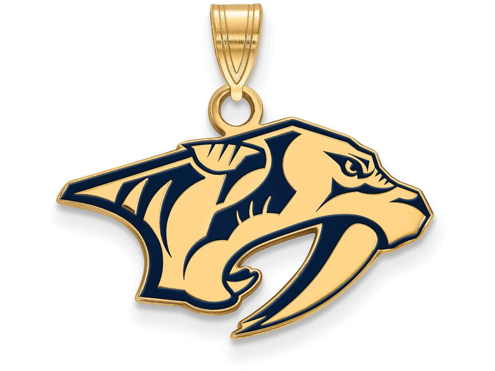 Logoart Sterling Silver Gp Nashville Predators Small Enamel Pendant