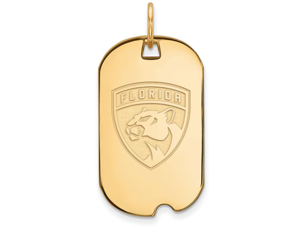 Logoart Sterling Silver Gp Florida Panthers Small Dog Tag Pendant Necklace