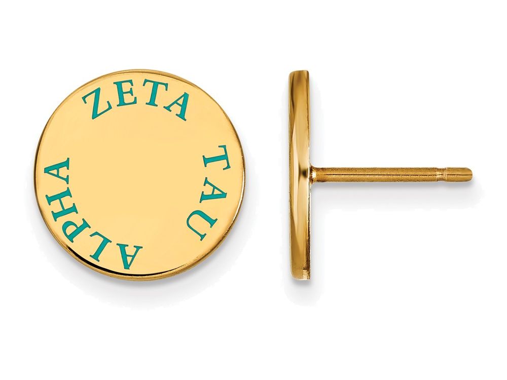 Logoart Sterling Silver Gp Zeta Tau Alpha Enameled Post Earrings