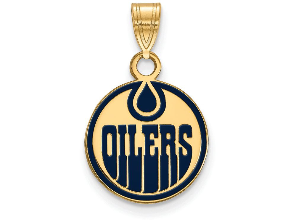 Logoart Sterling Silver Gp Edmonton Oilers Small Enamel Pendant