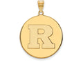 Logoart Sterling Silver Gp Rutgers Extra Large  Disc Pendant