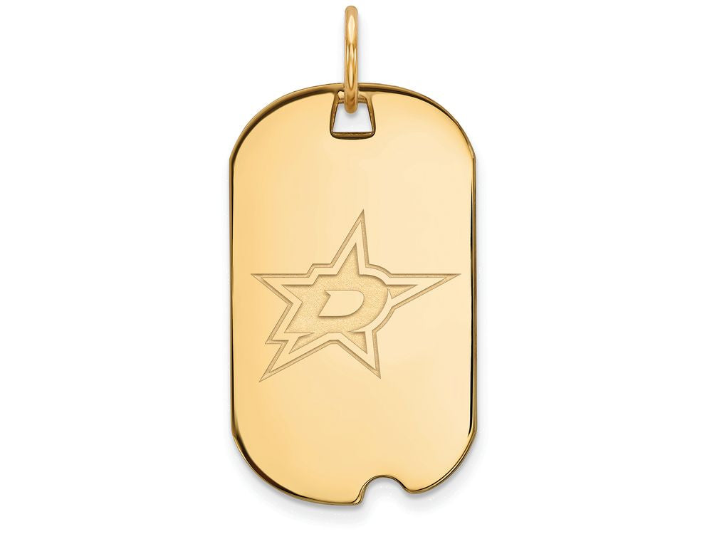 Logoart Sterling Silver Gp Dallas Stars Small Dog Tag Pendant Necklace