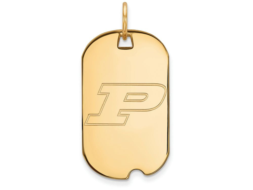 Logoart Sterling Silver Gp Purdue Small Dog Tag Pendant Necklace