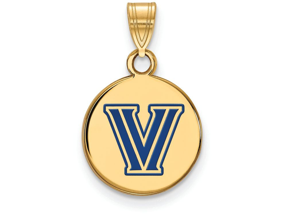 Logoart Sterling Silver Gp Villanova University Small Enamel Disc Pendant