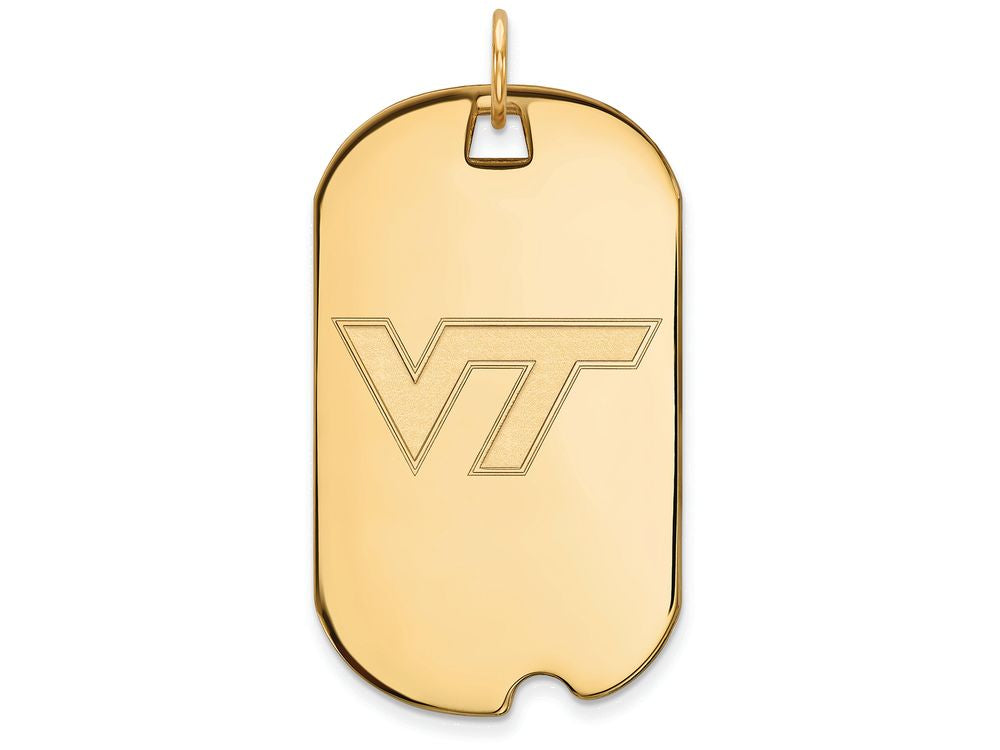Logoart Sterling Silver Gp Virginia Tech Large Dog Tag Pendant Necklace