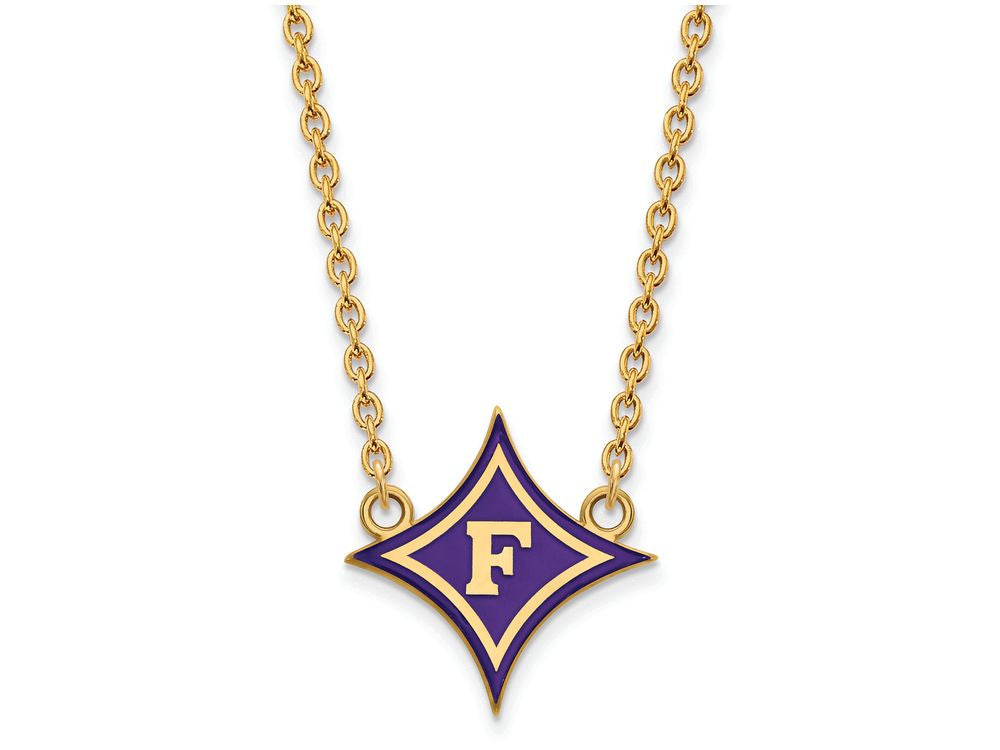 Logoart Sterling Silver Gp Furman U Large Enamel Pendant Necklace