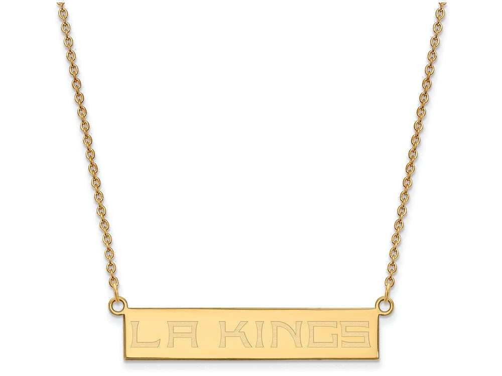 Logoart Sterling Silver Gp Los Angeles Kings Small Bar Necklace