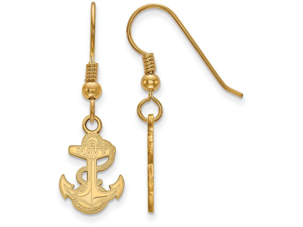 Logoart Sterling Silver Gp Navy Small Dangle Earrings