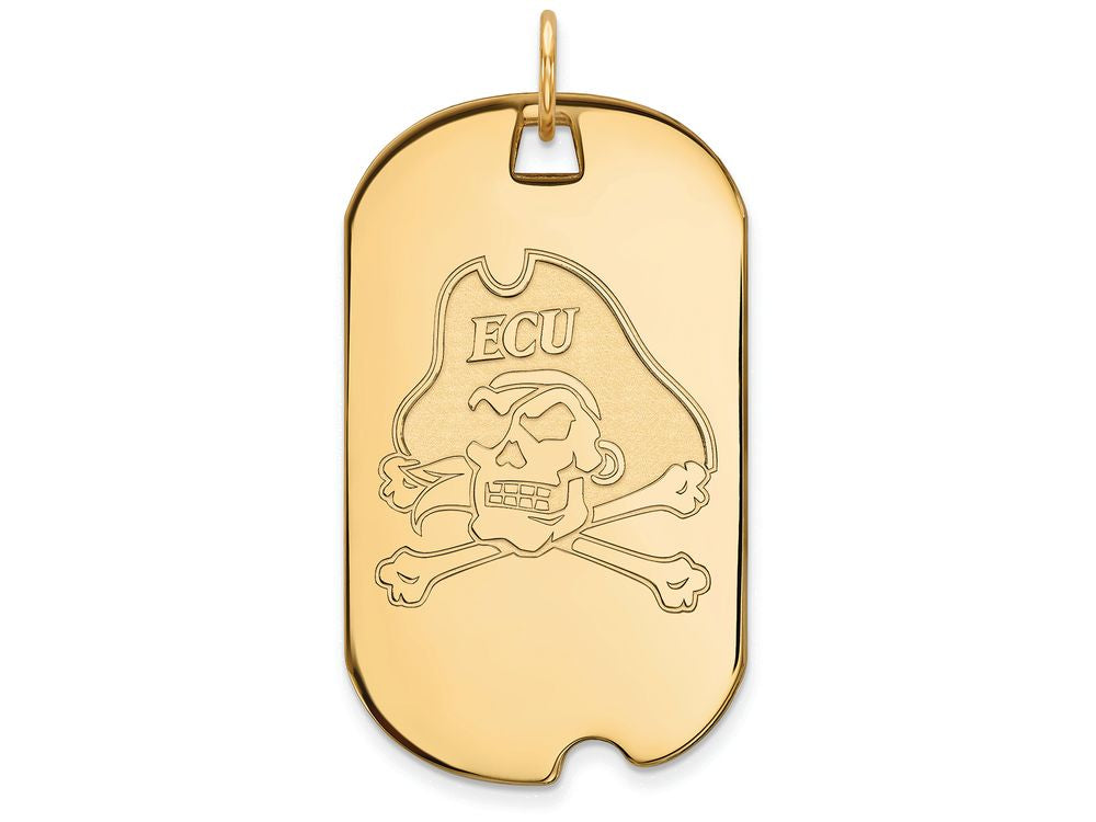 Logoart Sterling Silver Gp East Carolina University Large Dog Tag Pendant Necklace