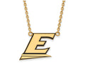Logoart Sterling Silver Gp Eastern Kentucky U Large  Enamel Pendant Necklace