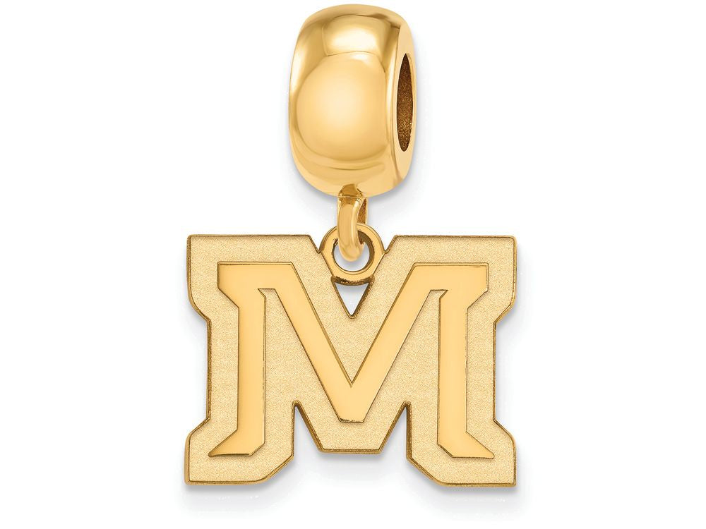 Logoart Sterling Silver Gp Montana State University Small Dangle Bead