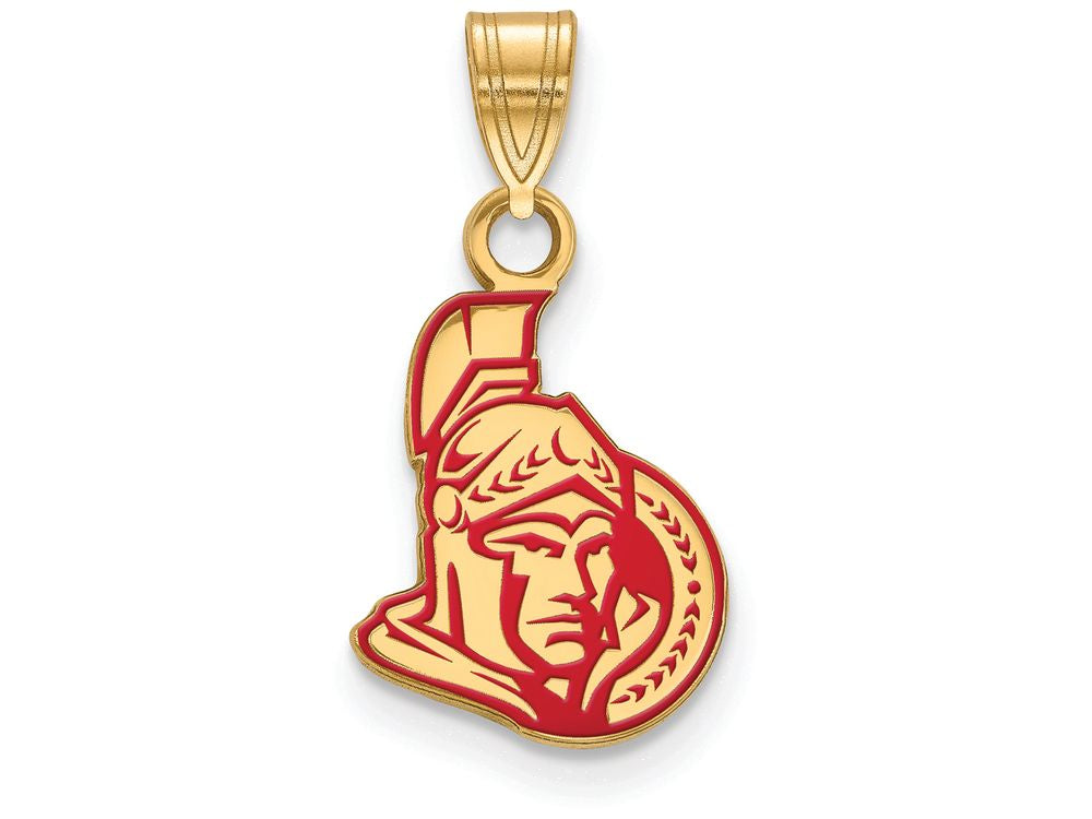 Logoart Sterling Silver Gp Ottawa Senators Small Enamel Pendant