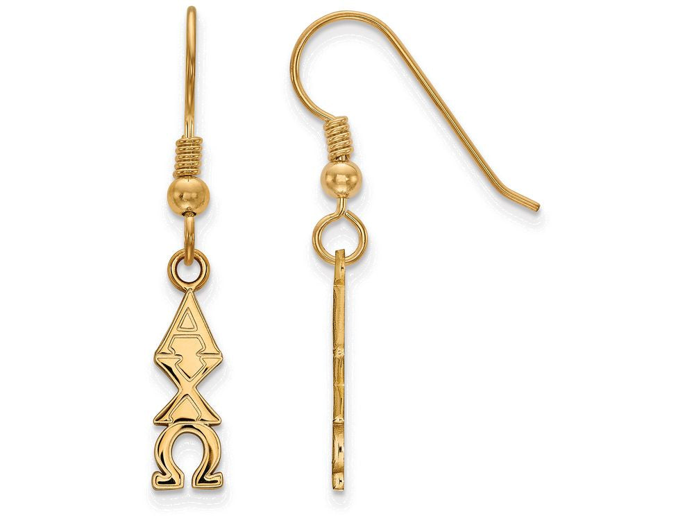 Logoart Sterling Silver Gp Alpha Chi Omega Small Dangle Earrings