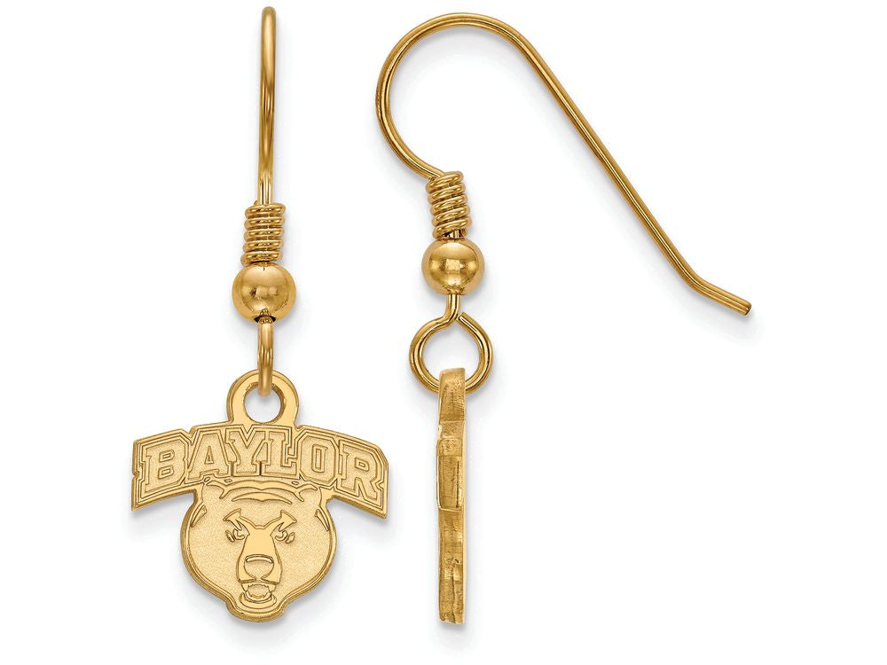 Logoart Sterling Silver Gp Baylor University Extra Small Dangle Earrings