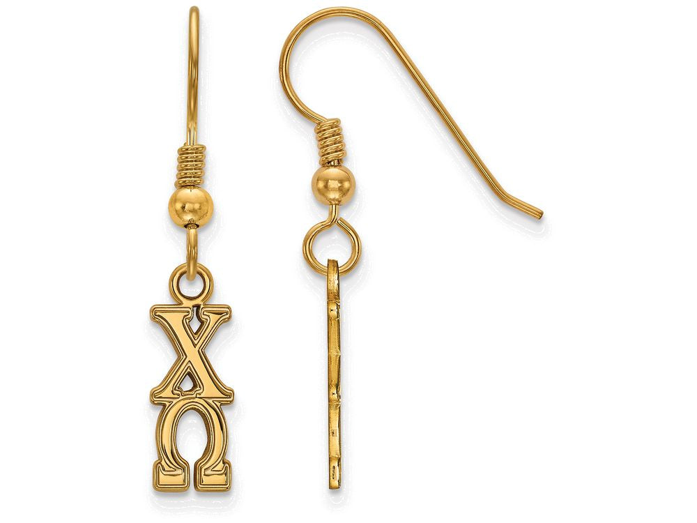 Logoart Sterling Silver Gp Chi Omega Small Dangle Earrings