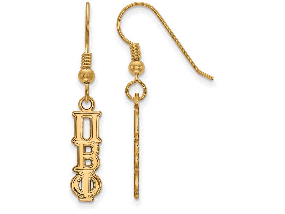 Logoart Sterling Silver Gp Pi Beta Phi Extra Small Dangle Earrings