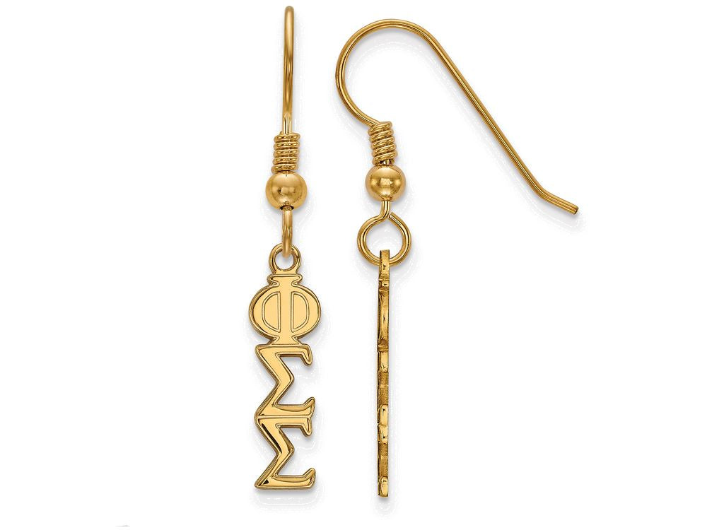 Logoart Sterling Silver Gp Phi Sigma Sigma Small Dangle Earrings