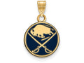 Logoart Sterling Silver Gp Buffalo Sabres Small Enamel Pendant