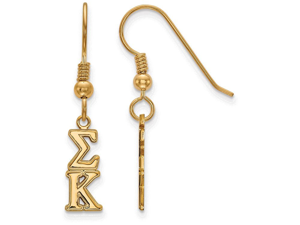 Logoart Sterling Silver Gp Sigma Kappa Extra Small Dangle Earrings
