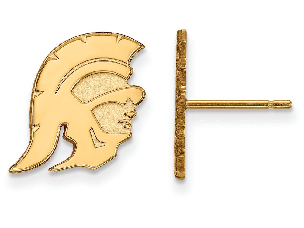 Logoart Sterling Silver Gp University Of Southern California Small Post Earrings