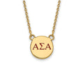 Logoart Sterling Silver Gp Alpha Sigma Alpha Small Enamel Pendant Necklace