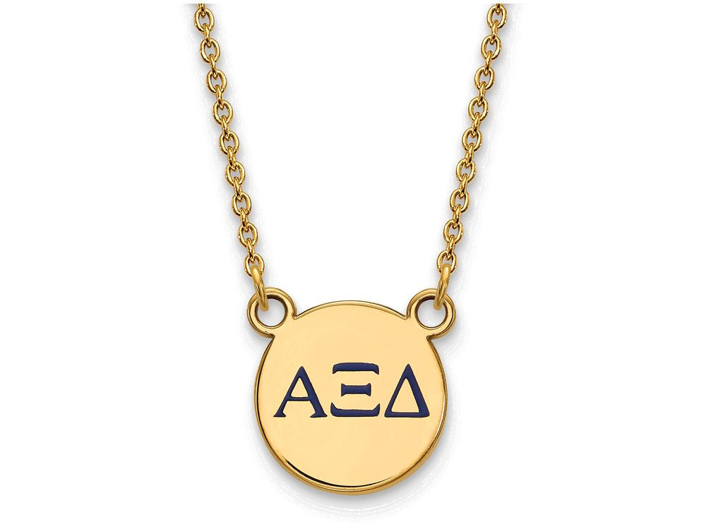 Logoart Sterling Silver Gp Alpha Xi Delta Extra Small Enamel Pendant Necklace