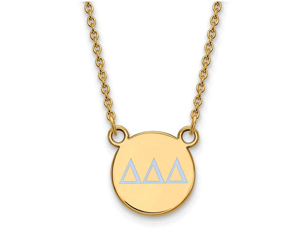 Logoart Sterling Silver Gp Delta Delta Delta Small Enamel Pendant Necklace