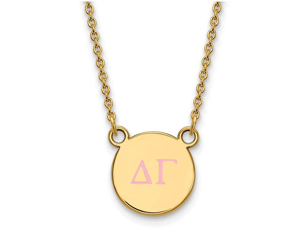 Logoart Sterling Silver Gp Delta Gamma Small Enamel Pendant Necklace