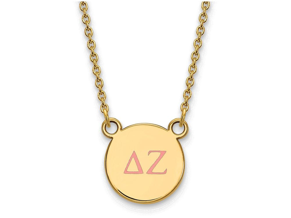 Logoart Sterling Silver Gp Delta Zeta Small Enamel Pendant Necklace