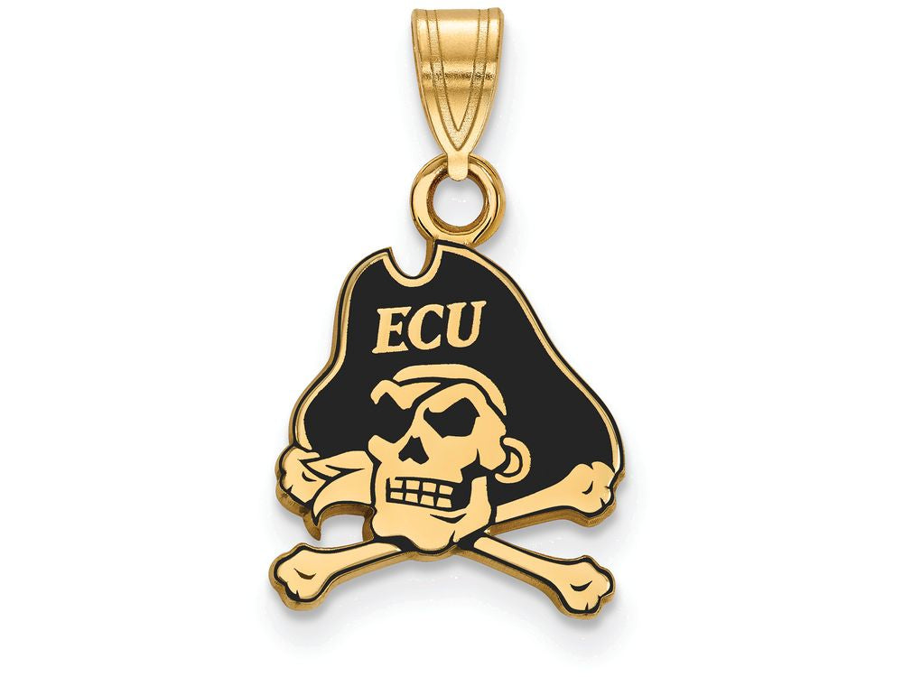 Logoart Sterling Silver Gp East Carolina University Small Enamel Pendant
