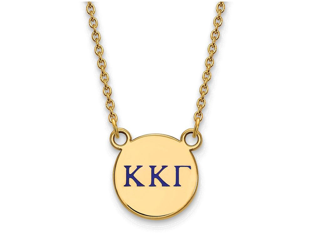 Logoart Sterling Silver Gp Kappa Kappa Gamma Small Enamel Pendant Necklace
