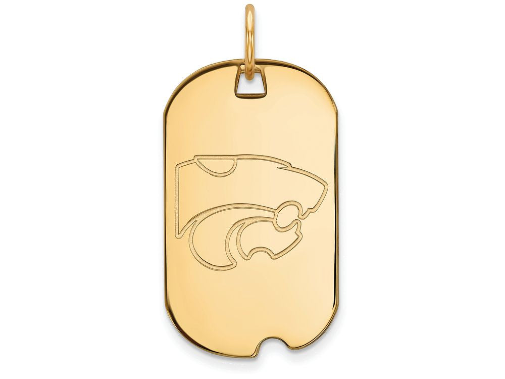 Logoart Sterling Silver Gp Kansas State University Small Dog Tag Pendant Necklace