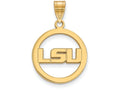 Logoart Sterling Silver Gp Louisiana State University Med Pendant In Circ