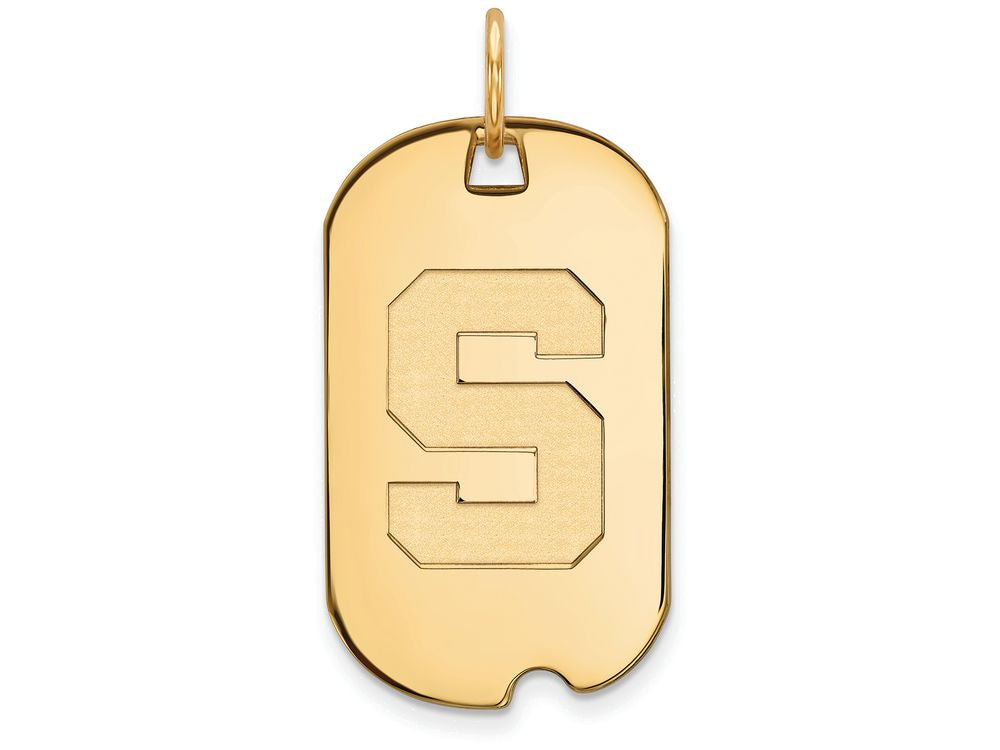 Logoart Sterling Silver Gp Michigan State University Small Dog Tag Pendant Necklace