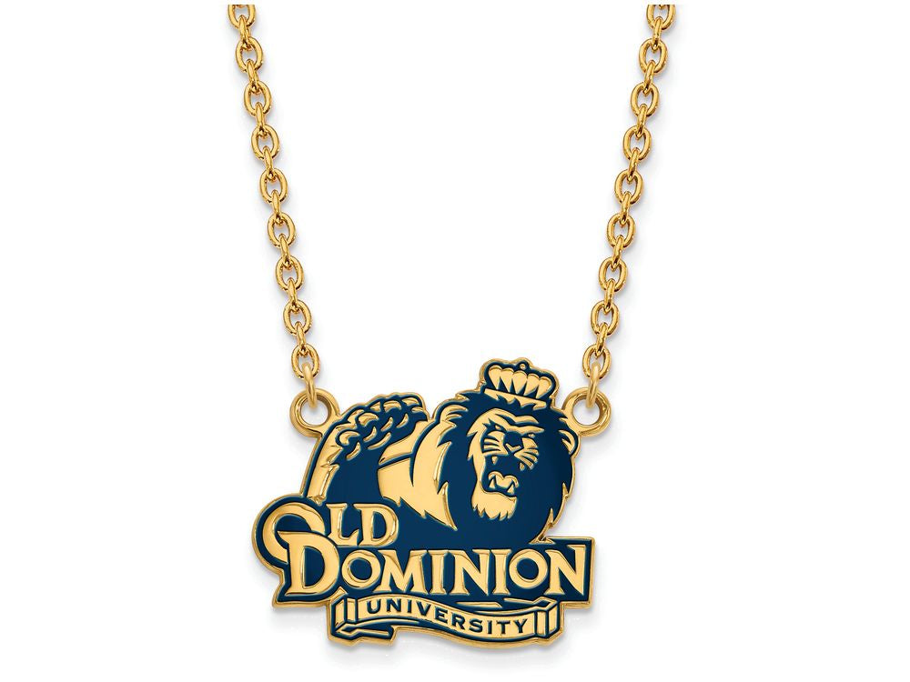 Logoart Sterling Silver Gp Old Dominion U Large  Enamel Pendant Necklace
