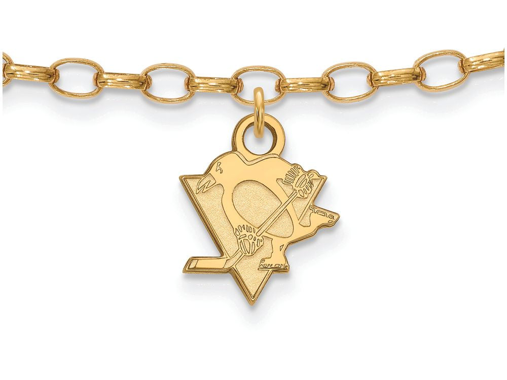 Sterling Silver Gp Nhl Logoart Pittsburgh Penguins Anklet