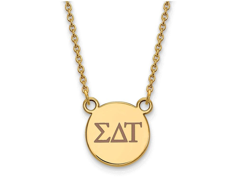 Logoart Sterling Silver Gp Sigma Delta Tau Small Enamel Pendant Necklace