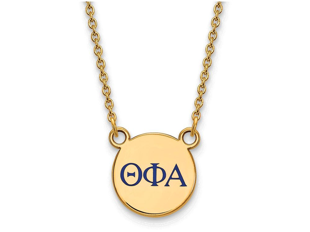 Logoart Sterling Silver Gp Theta Phi Alpha Small Enamel Pendant Necklace