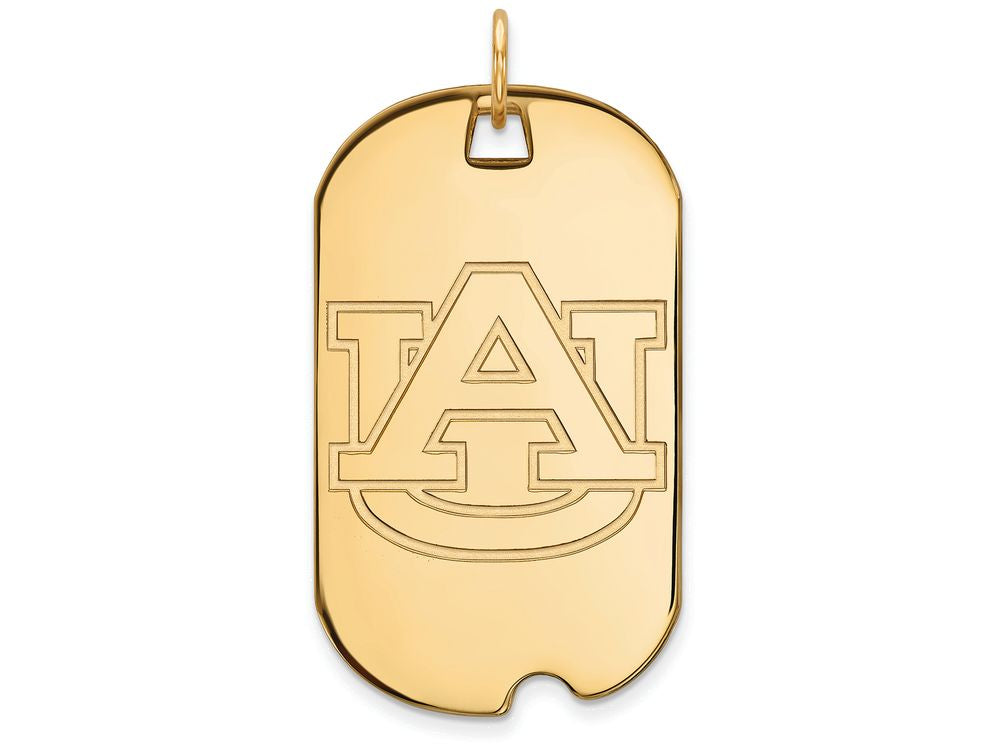 Logoart Sterling Silver Gp Auburn University Large Dog Tag Pendant Necklace