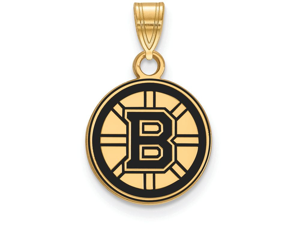 Sterling Silver Gp Nhl Logoart Boston Bruins Small Enamel Pendant
