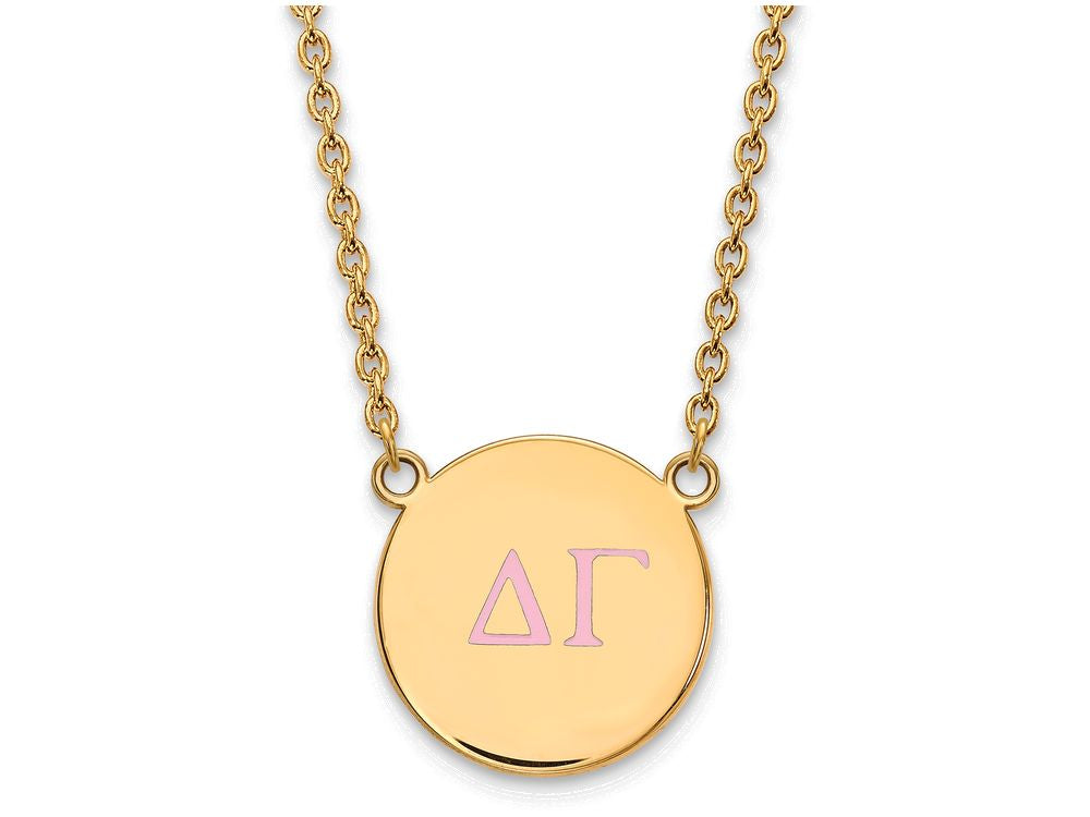 Logoart Sterling Silver Gp Delta Gamma Large Enamel Pendant Necklace