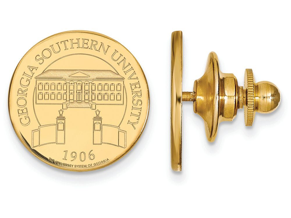 Logoart Sterling Silver Gp Georgia Southern University Crest Disc Lapel P