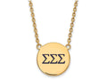 Logoart Sterling Silver Gp Sigma Sigma Sigma Large Enamel Pendant Necklace