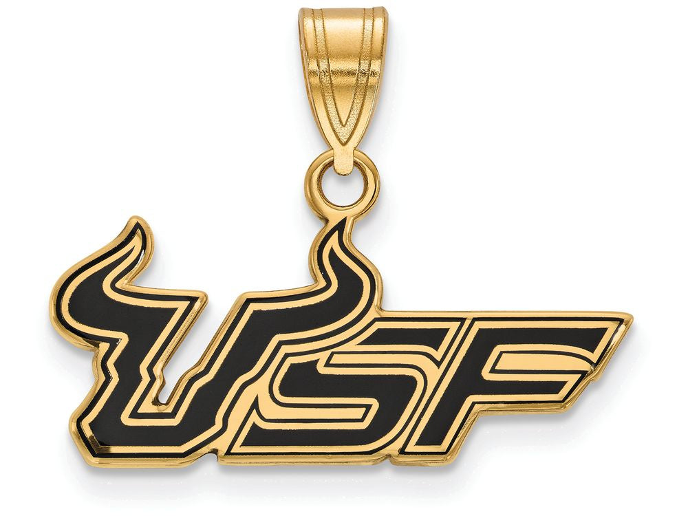 Logoart Sterling Silver Gp University Of South Florida Med Enamel Pendant