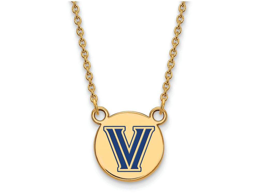 Logoart Sterling Silver Gp Villanova U Small Enamel Disc Pendant Necklace