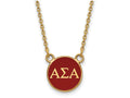 Logoart Sterling Silver Gp Alpha Sigma Alpha Small Enamel Pendant Necklace