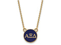 Logoart Sterling Silver Gp Alpha Xi Delta Small Enamel Pendant Necklace